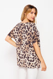 Women's leopard print short sleeve top