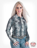 Women's tiger print sport jersey pullover shirt by Cowgirl Tuff