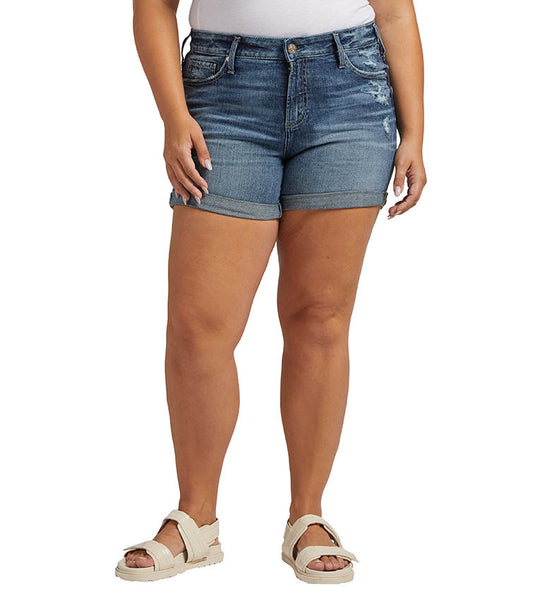 Women's Plus size Silver jean shorts