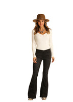 women's high rise flare by rock & roll