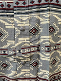 Men's Roper, long sleeve blue, grey, burgundy aztec print