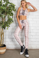 women's pink snake print racerback workout gear top
