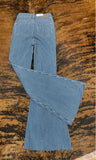 Women's pin stripe flare jeans