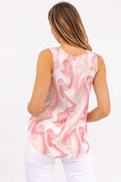 Women's Pink Swirl print tank top