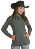 Women's 1/4 zip teal knit pullover by Powder River Panhandle