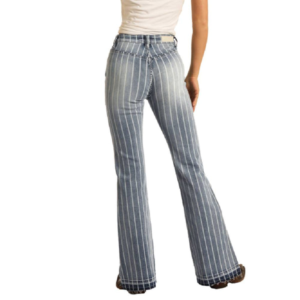 Women's faded denim stripe jean by Rock & Roll Panhandle