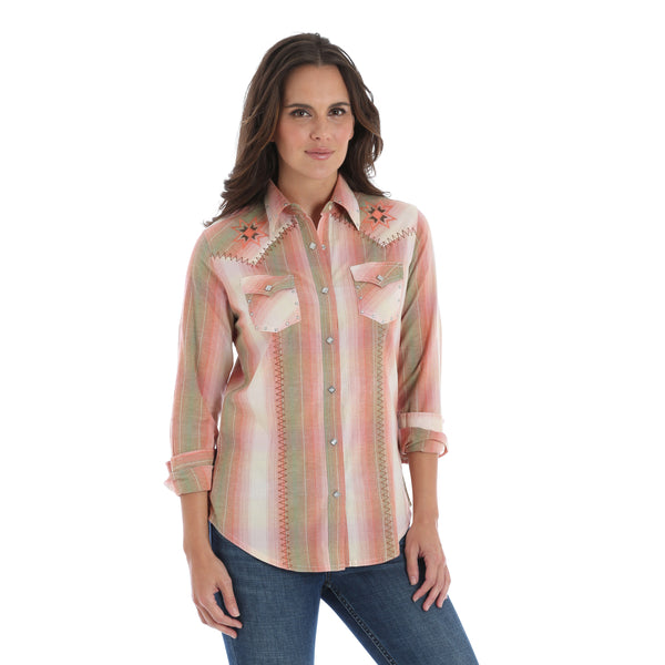Women's wrangler long sleeve western shirt