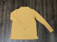 Women's long sleeve yellow or tan stripe shirt